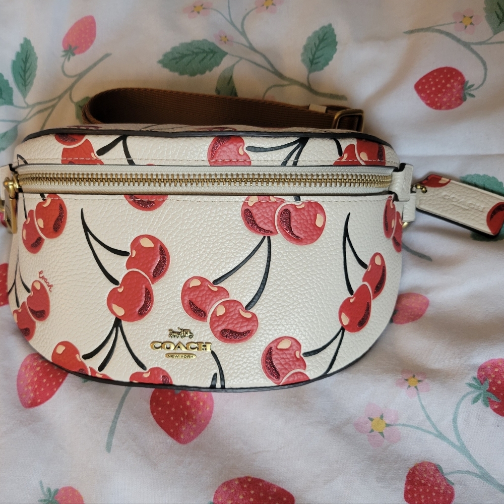 Coach White and Red Cherry Print Women's Bag
